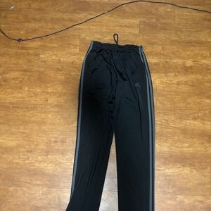 Adidas black gray striped sweatpants - medium